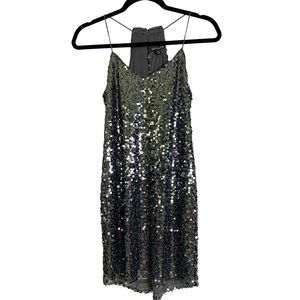 Express Silver Sequin Mini Dress